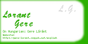 lorant gere business card