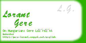 lorant gere business card